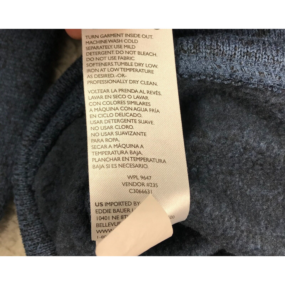 Eddie Bauer Men's Pullover Small 1/4 Snap Mock Neck Radiator Fleece Sweater - Picture 10 of 13